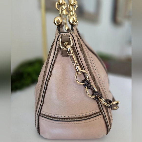 Coach Madison Pinnacle Carrie Satchel Blush Leather Zig Zag Perforated - Picture 6 of 16